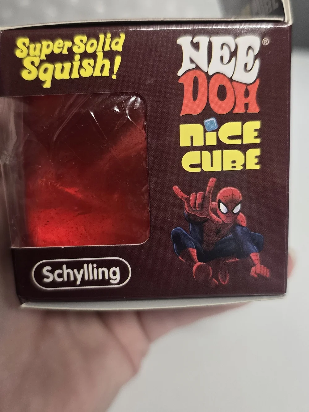 NeeDoh Nice Cube Spider-Man Squishy Toy - Red